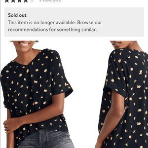 Madewell French daisy v neck with button back